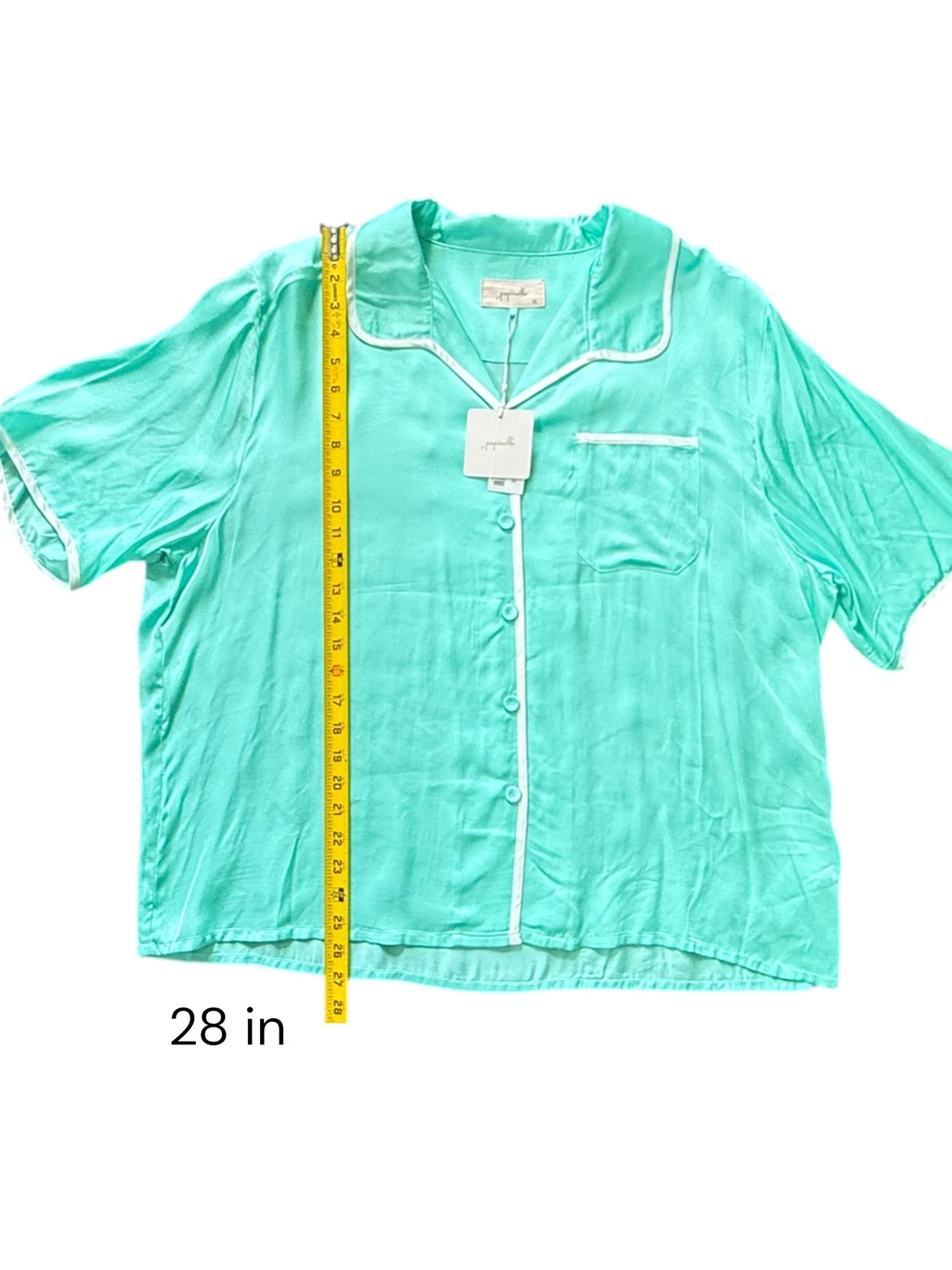 Papinelle Women’s Mint Viscose Short Sleeve Pajama Shorts Set Size Xl Nwt — image 6 of 8